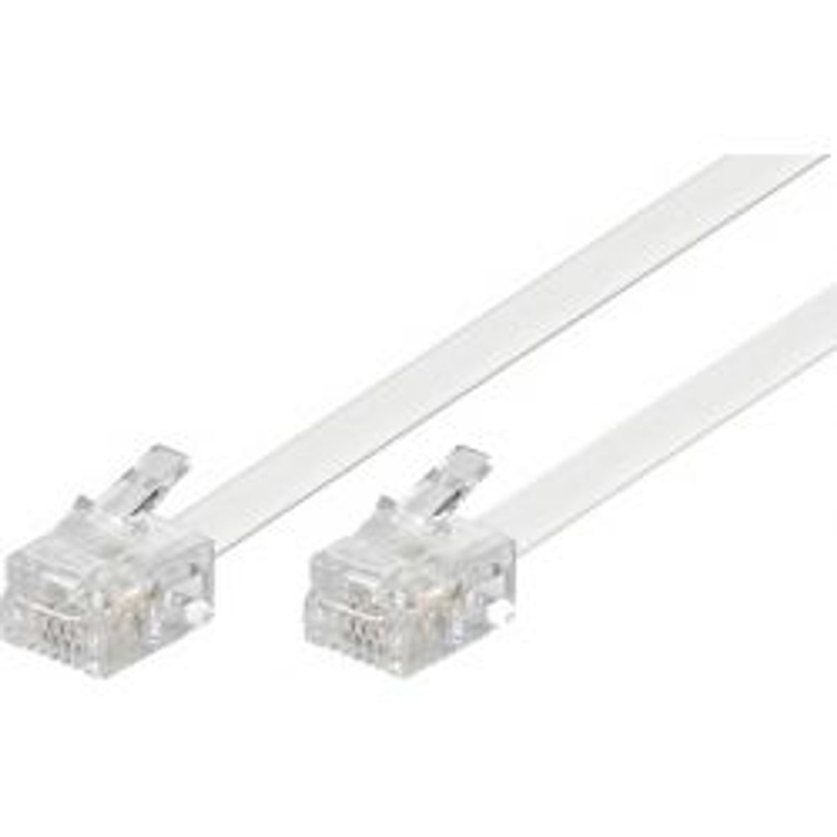 Deltaco Modular Cable, 6p4c(rj11) To 6p4c(rj11), 3m, White - Ledning