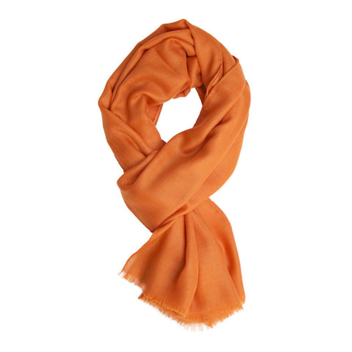 Orange tørklæde i 100% cashmere - dobbelt