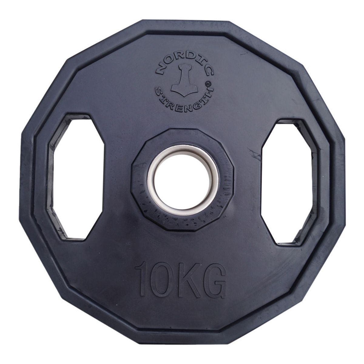 Vægtskive 10 kg - 50 mm (12 kantet/sort)