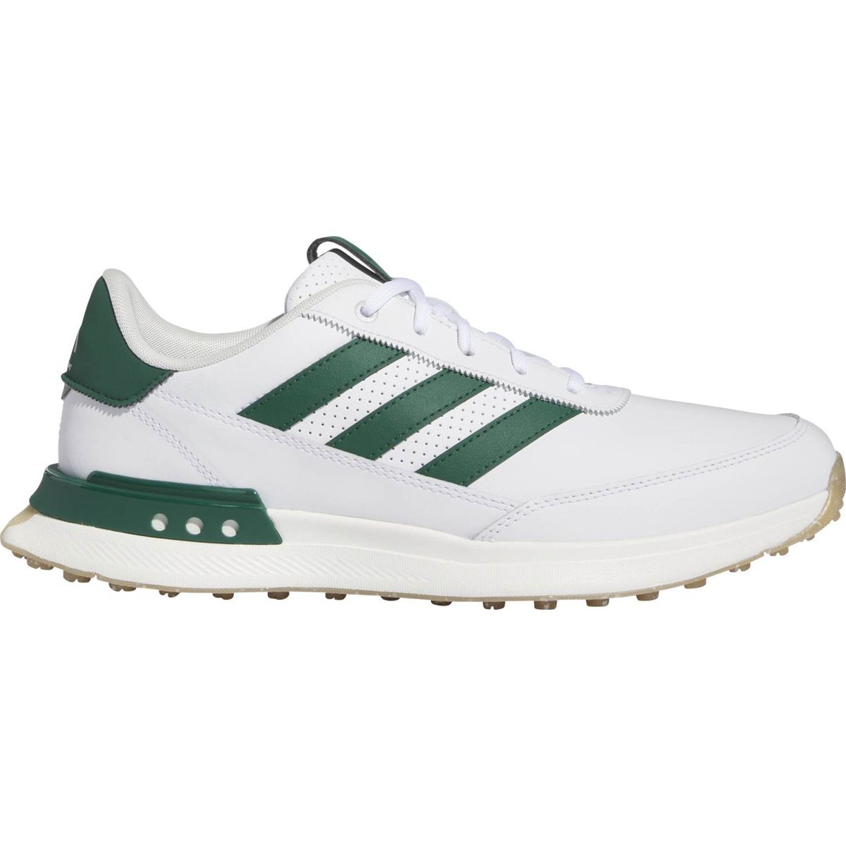 Adidas SG2 SL Læder (2024) Vandtætte Herre Golfsko Uden Spikes - Ftwwht/Cgreen/Gum4 - Str. 46 Normal