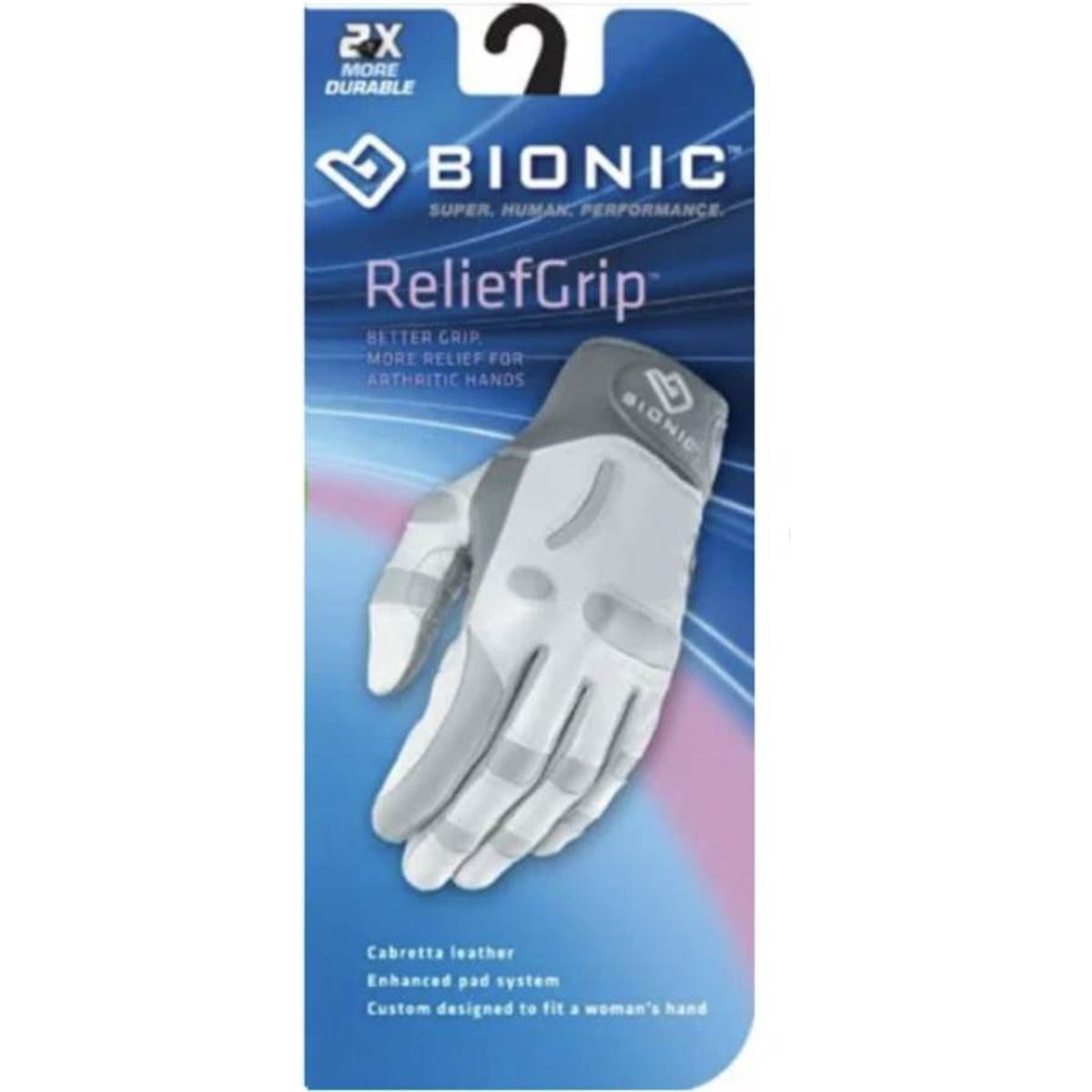 Bionic ReliefGrip Gigt Dame Golfhandske - Hvid - Venstre - Str. XL