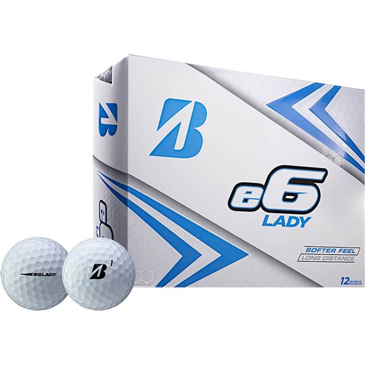 Bridgestone E6 Lady Dame Logobolde - Hvid