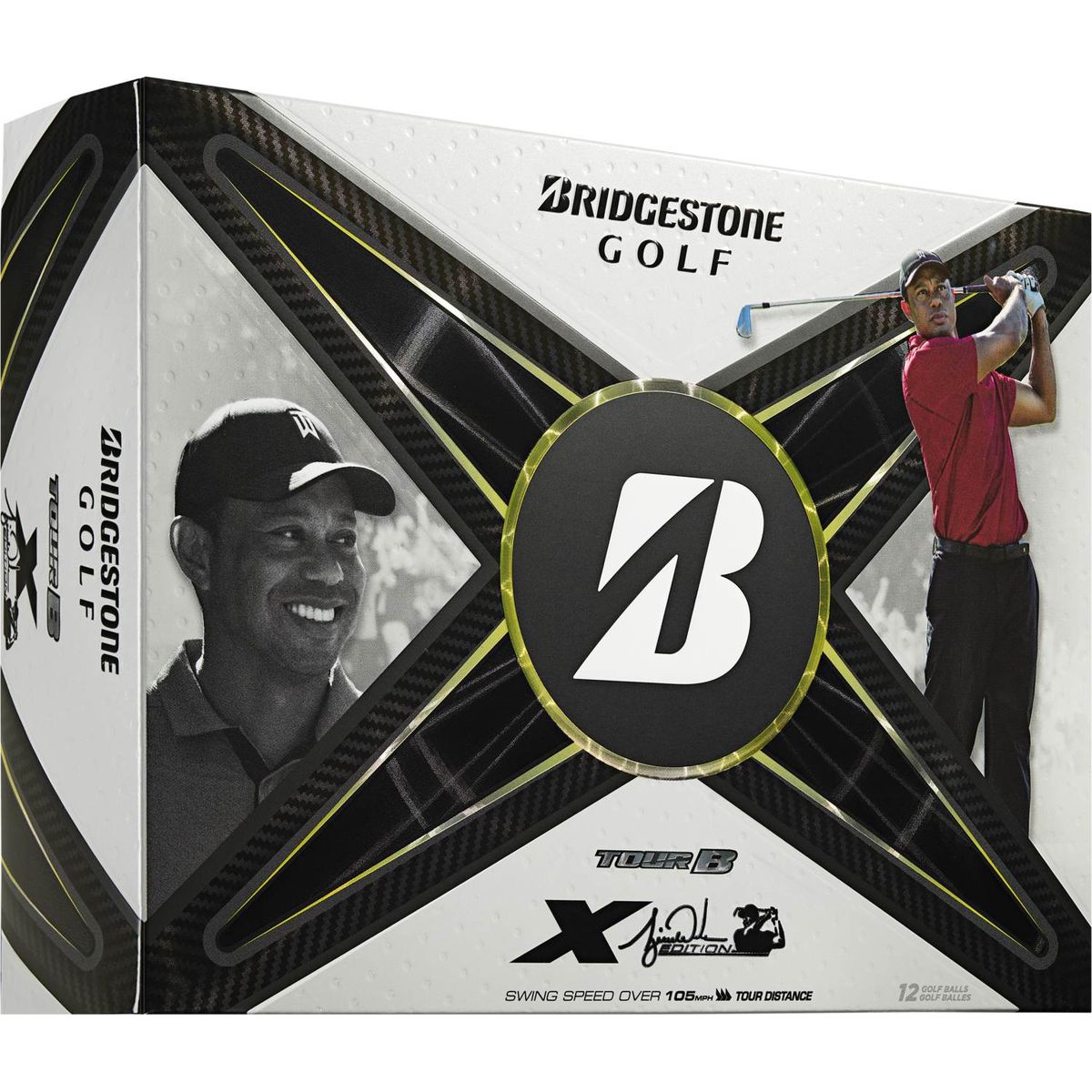 Bridgestone Tour B X Tiger Woods Edition Golfbolde - Hvid