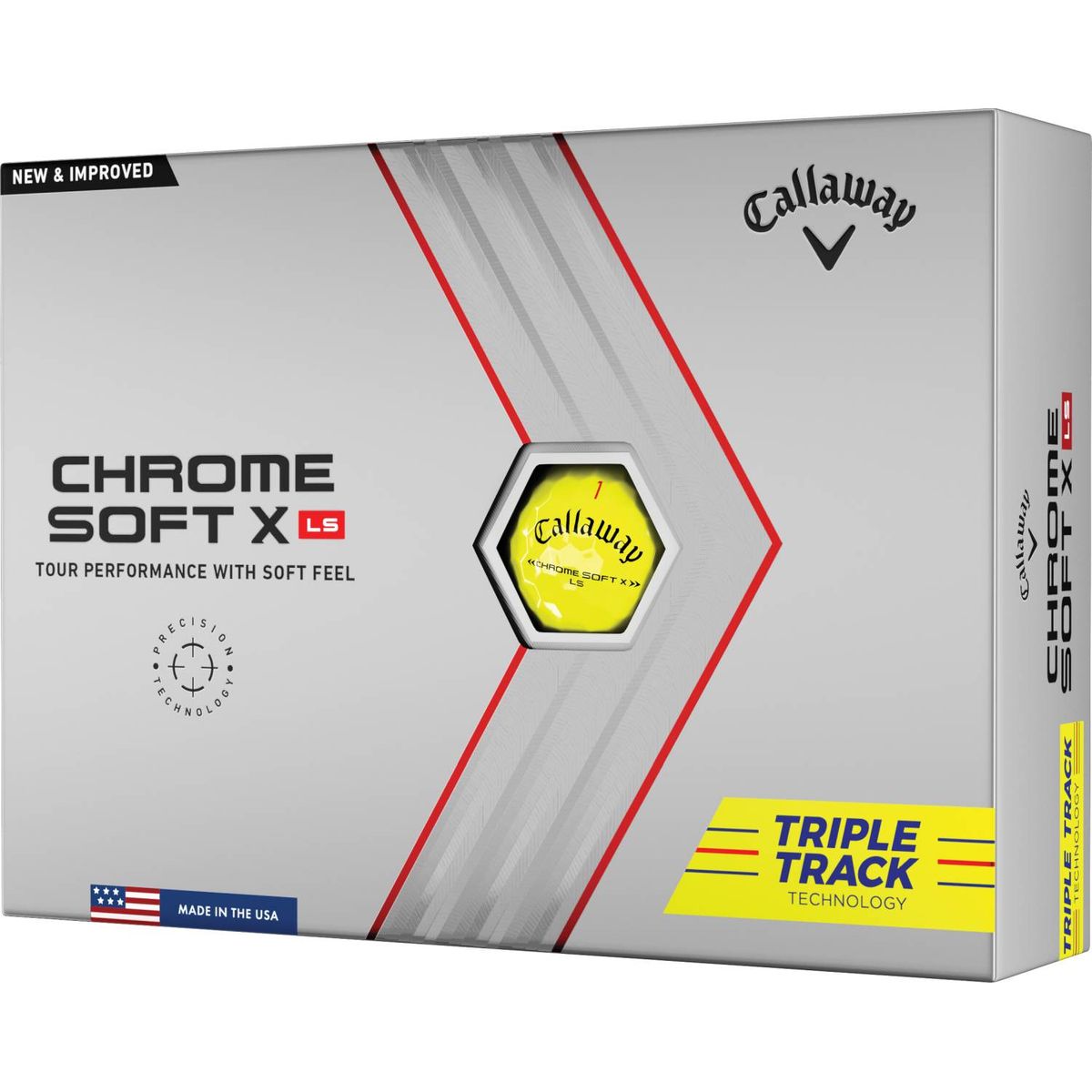 Callaway Chrome Soft X Low Spin Triple Track (2022) Golfbolde - Yellow