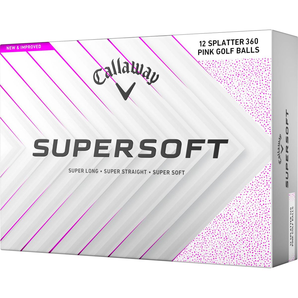 Callaway Supersoft Splatter (2025) Golfbolde - White/Pink