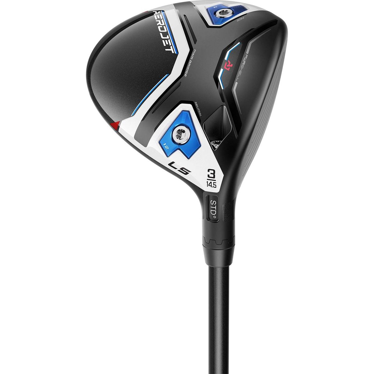 Cobra Aerojet LS Herre Fairwaykølle - Sort - Højre - 14.5° (3 Kølle) - Mitsubishi Chemical Kai´li White 70 Stiff Grafit