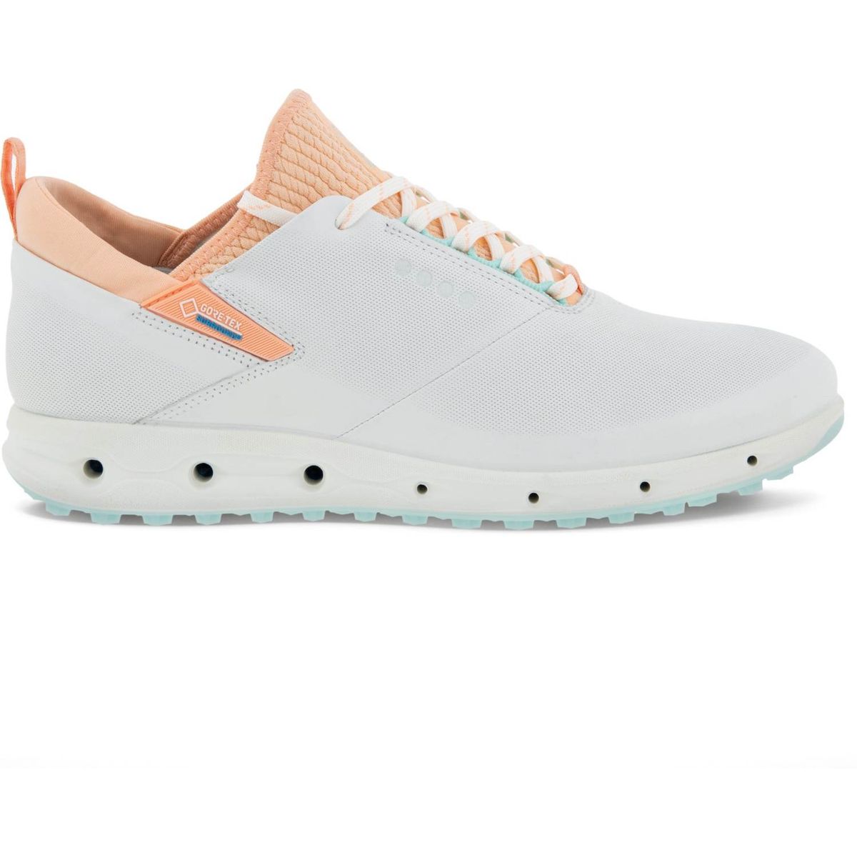 Ecco Cool Pro (2022) Vandtætte Dame Golfsko Uden Spikes - White/Peach Nectar - Str. 41 Normal