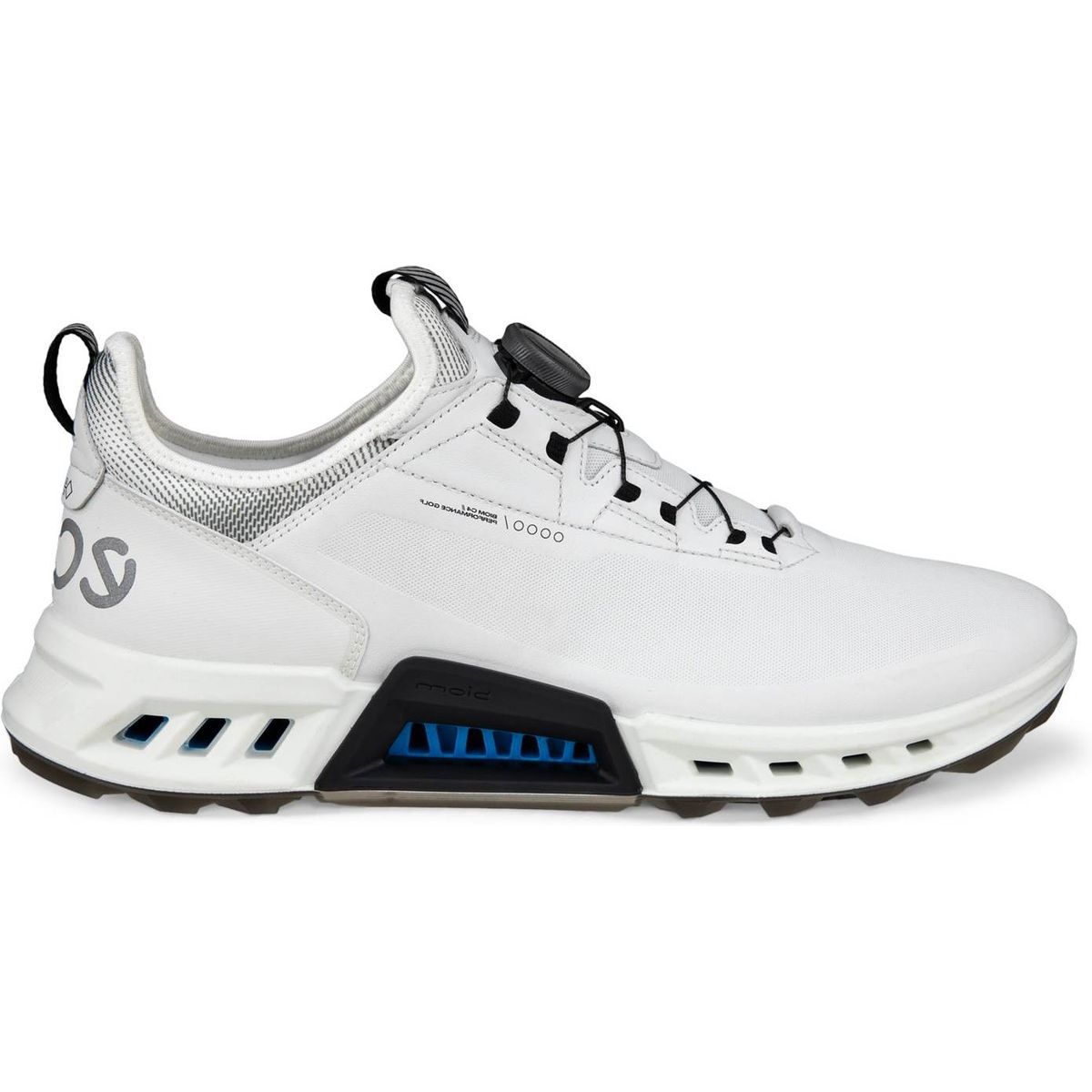 Ecco Biom C4 BOA Vandtætte Herre Golfsko Uden Spikes - White/Black - Str. 42 Normal