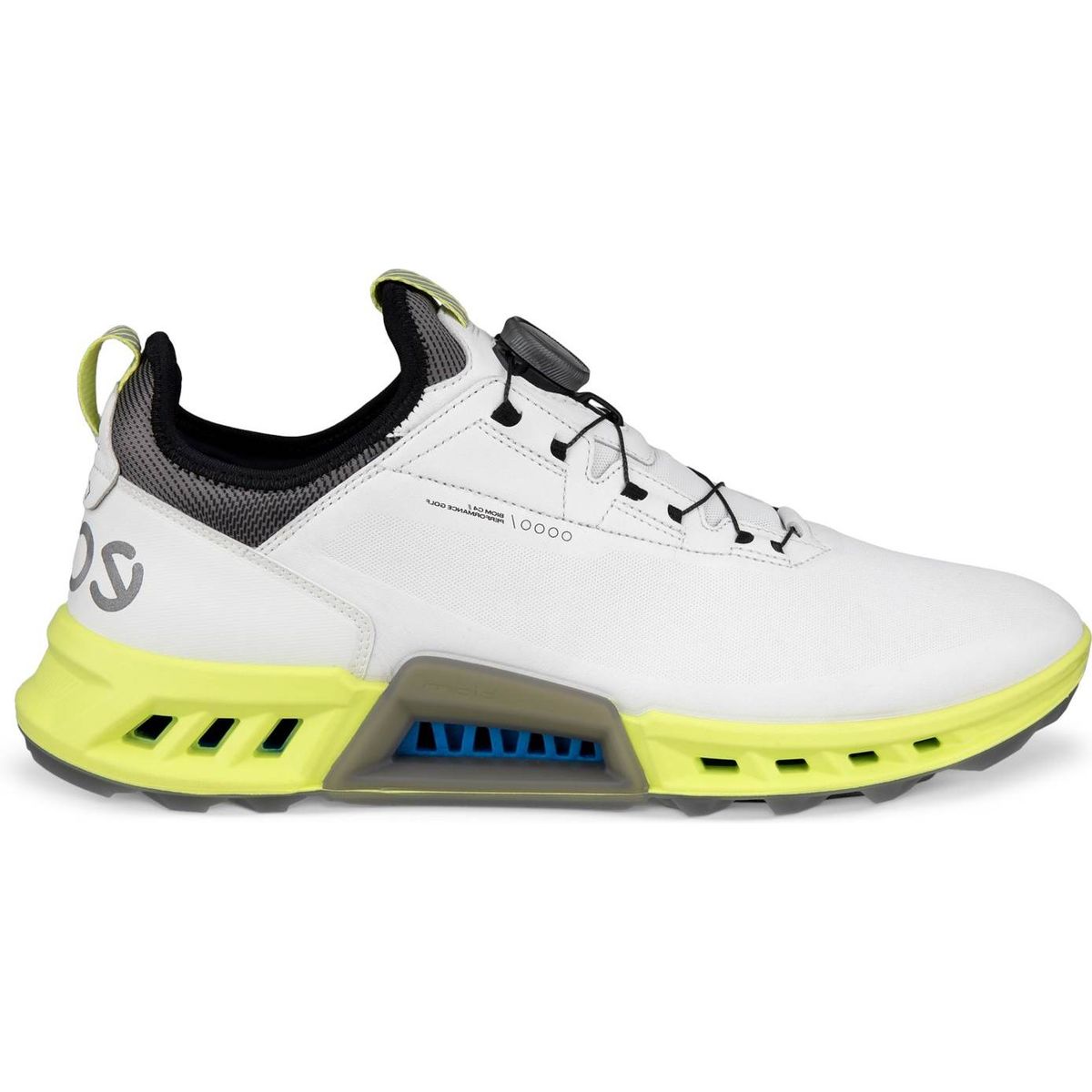 Ecco Biom C4 BOA Vandtætte Herre Golfsko Uden Spikes - White/Yellow - Str. 42 Normal