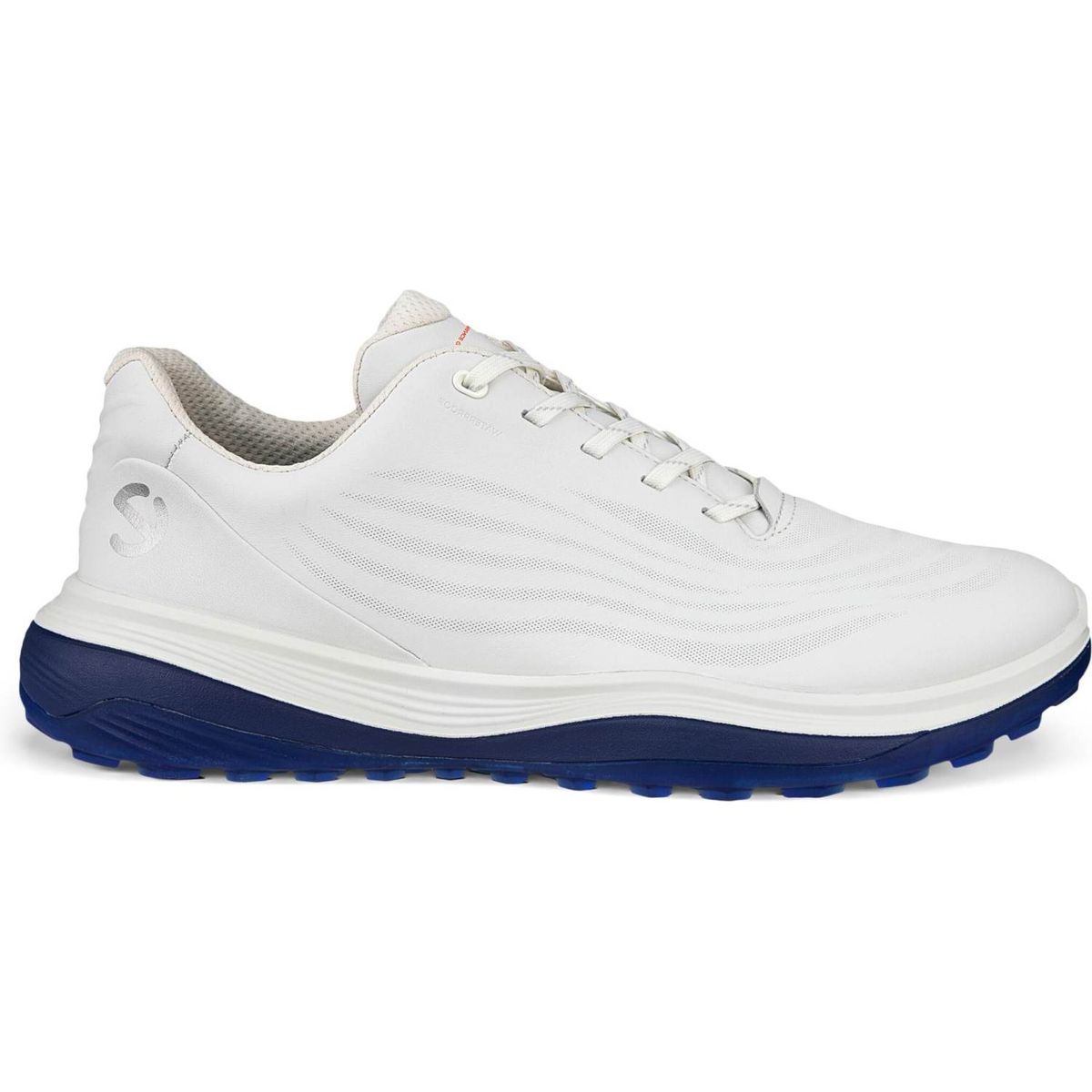 Ecco LT1 Vandtætte Herre Golfsko Uden Spikes - White/Blue - Str. 45 Normal