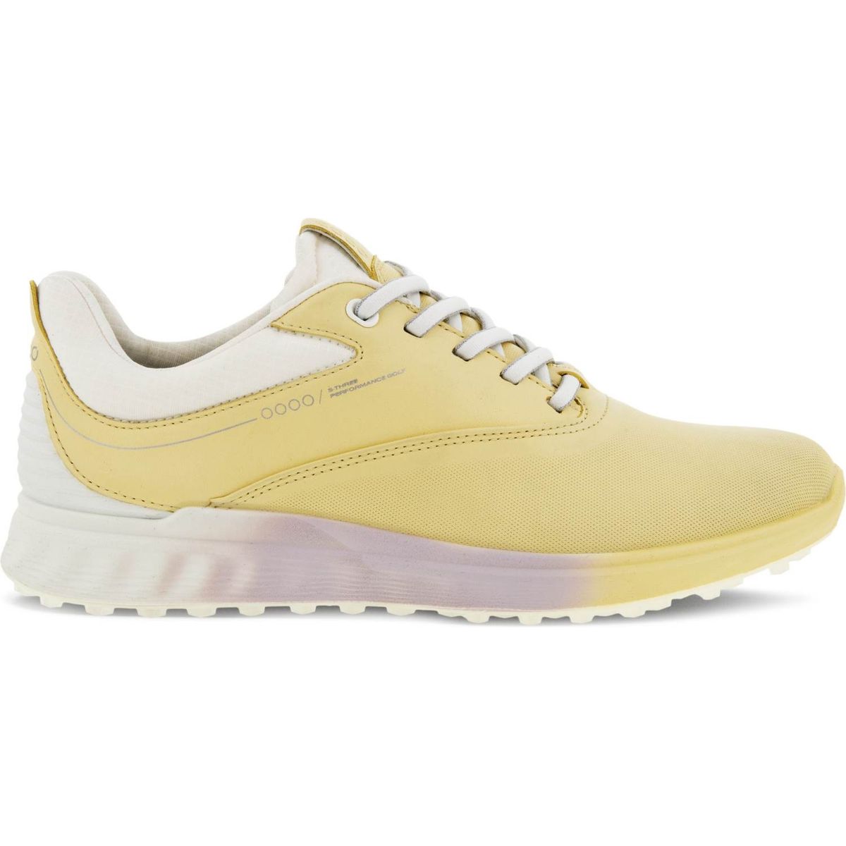 Ecco S-Three (2023) Vandtætte Dame Golfsko Uden Spikes - Straw/White/Bright White - Str. 39 Normal