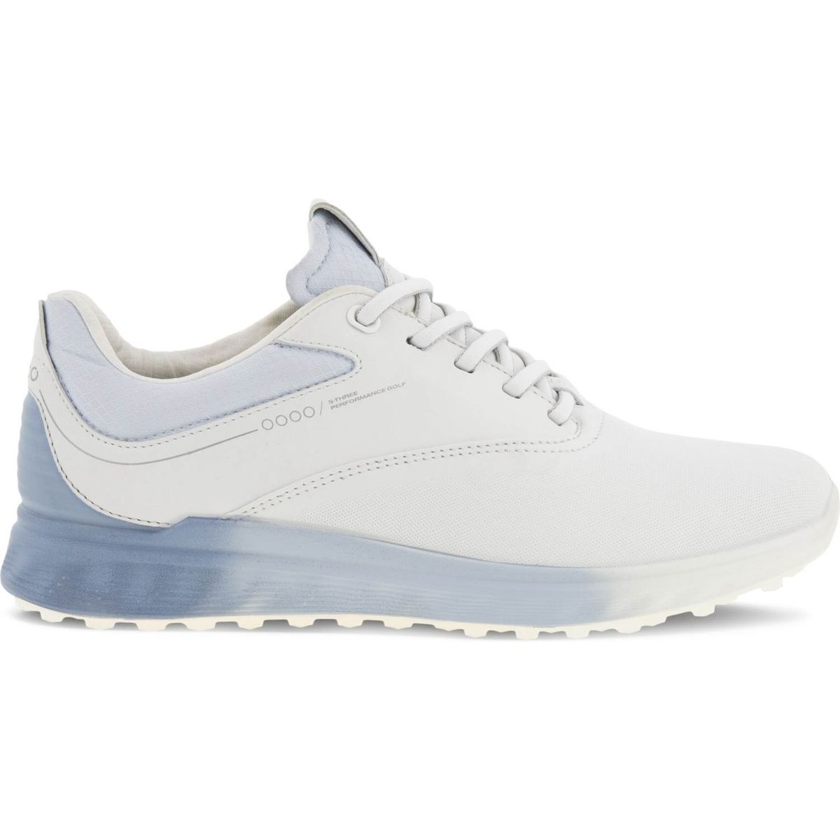 Ecco S-Three (2023) Vandtætte Dame Golfsko Uden Spikes - White/Dusty Blue/Air - Str. 39 Normal