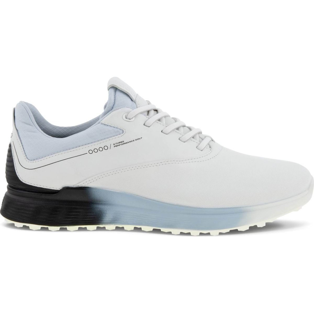 Ecco S-Three (2023) Vandtætte Herre Golfsko Uden Spikes - White/Black/Air - Str. 39 Normal