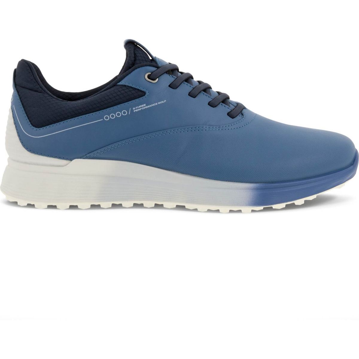 Ecco S-Three (2023) Vandtætte Herre Golfsko Uden Spikes - Retro Blue/White/Marine - Str. 45 Normal