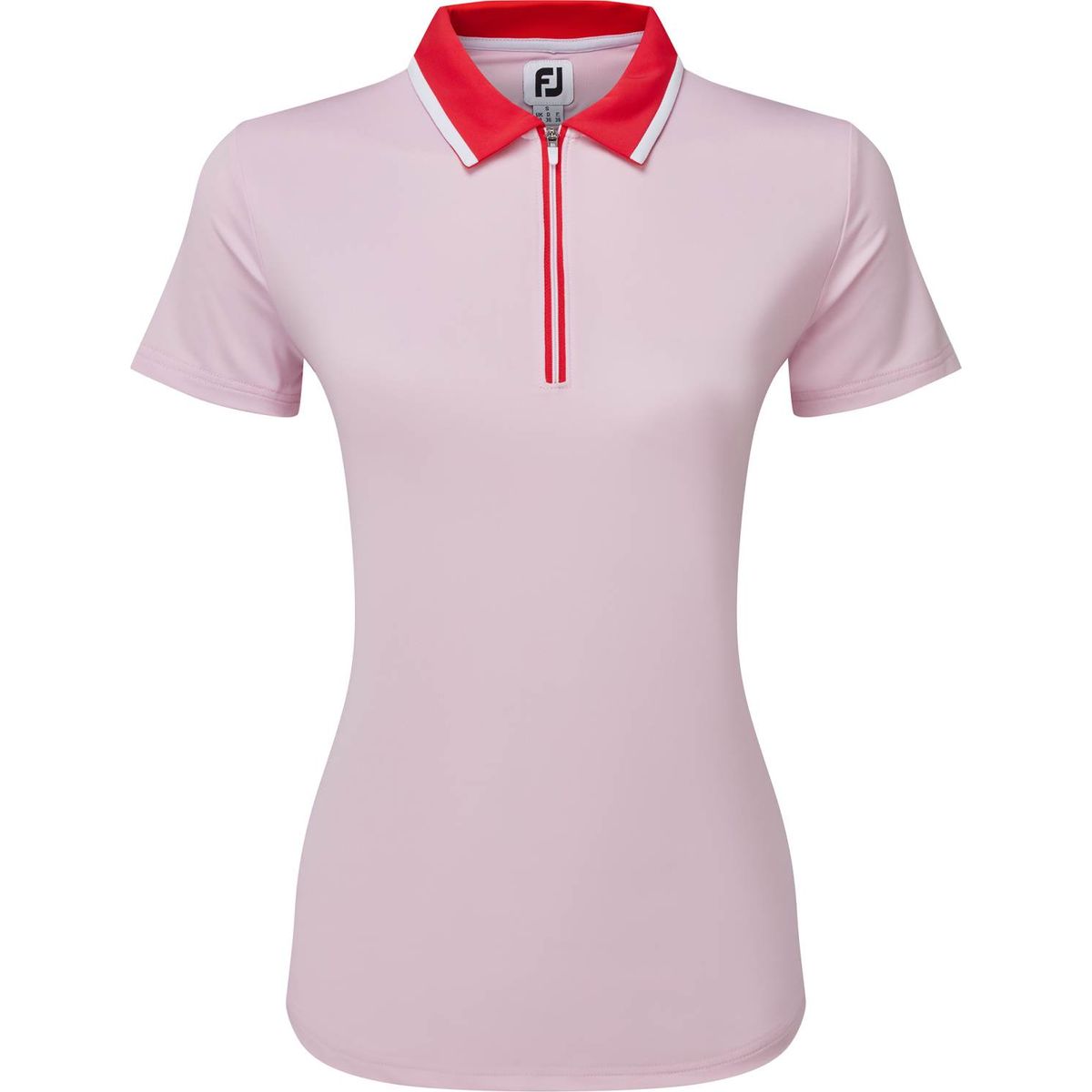 Footjoy Colour Block Cap Sleeve Dame Poloshirt - Pink/Red - Str. XXS