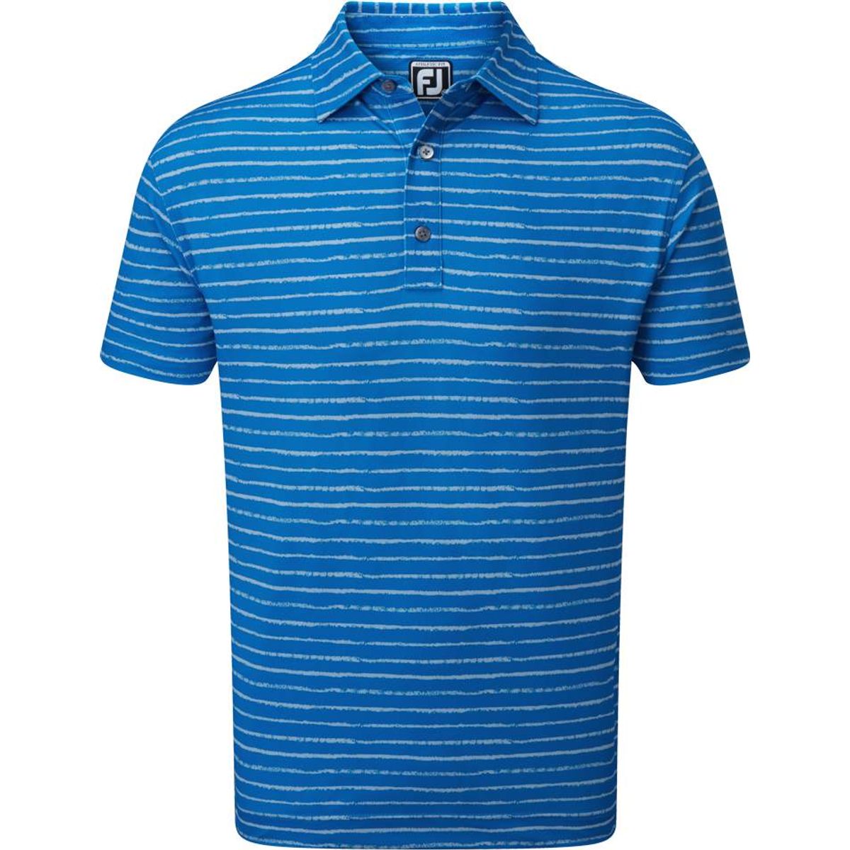 Footjoy Chalk Line Print Pique Herre Poloshirt - Royal With Dove Grey - Str. L