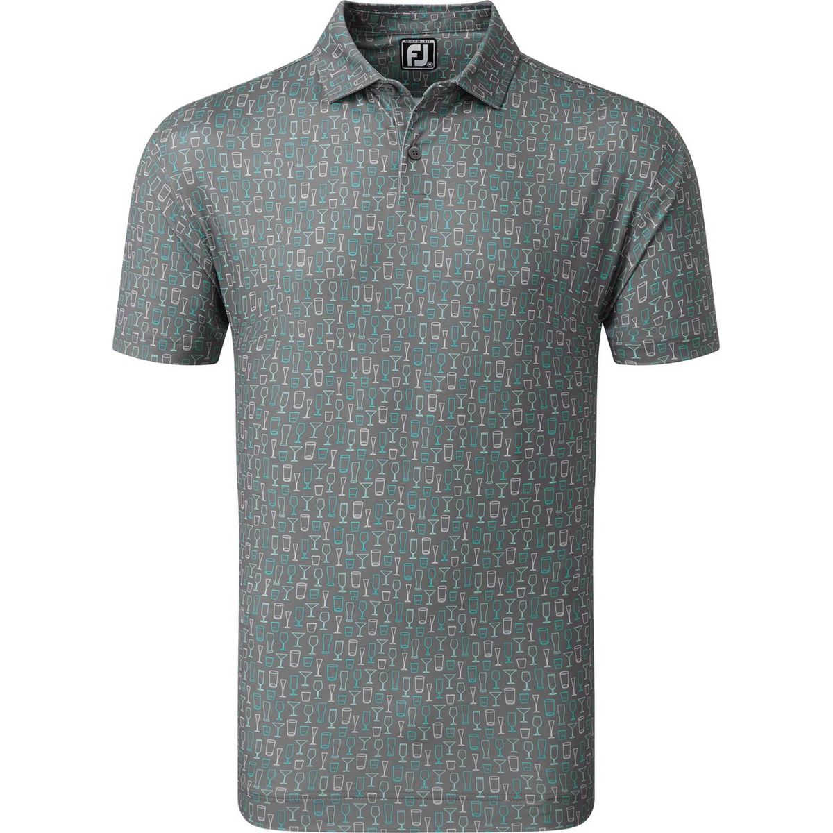 Footjoy Glass Print Herre Poloshirt - Lava - Str. L