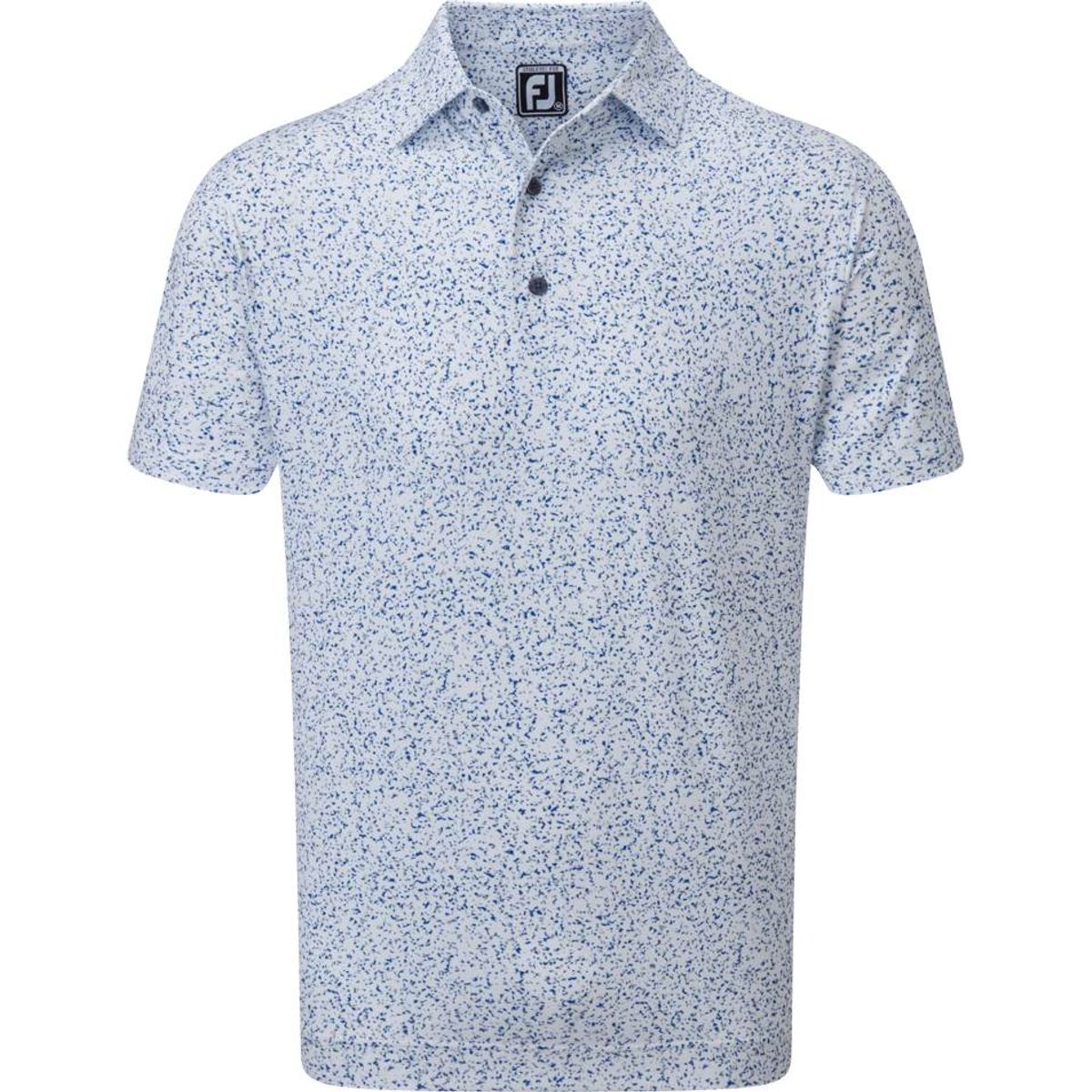 Footjoy Granite Print Lisle Herre Poloshirt - White/Royal/Lemonade/Dovegrey - Str. M