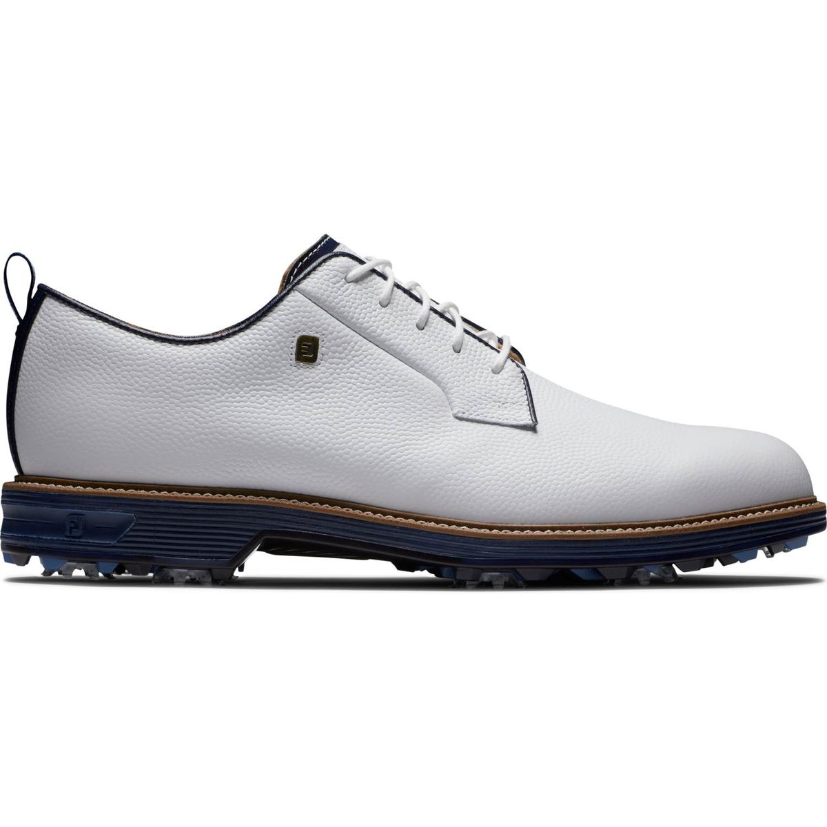 Footjoy Field Premiere Series (2024) Vandtætte Herre Golfsko Med Spikes - White/Navy - Str. 43 Normal