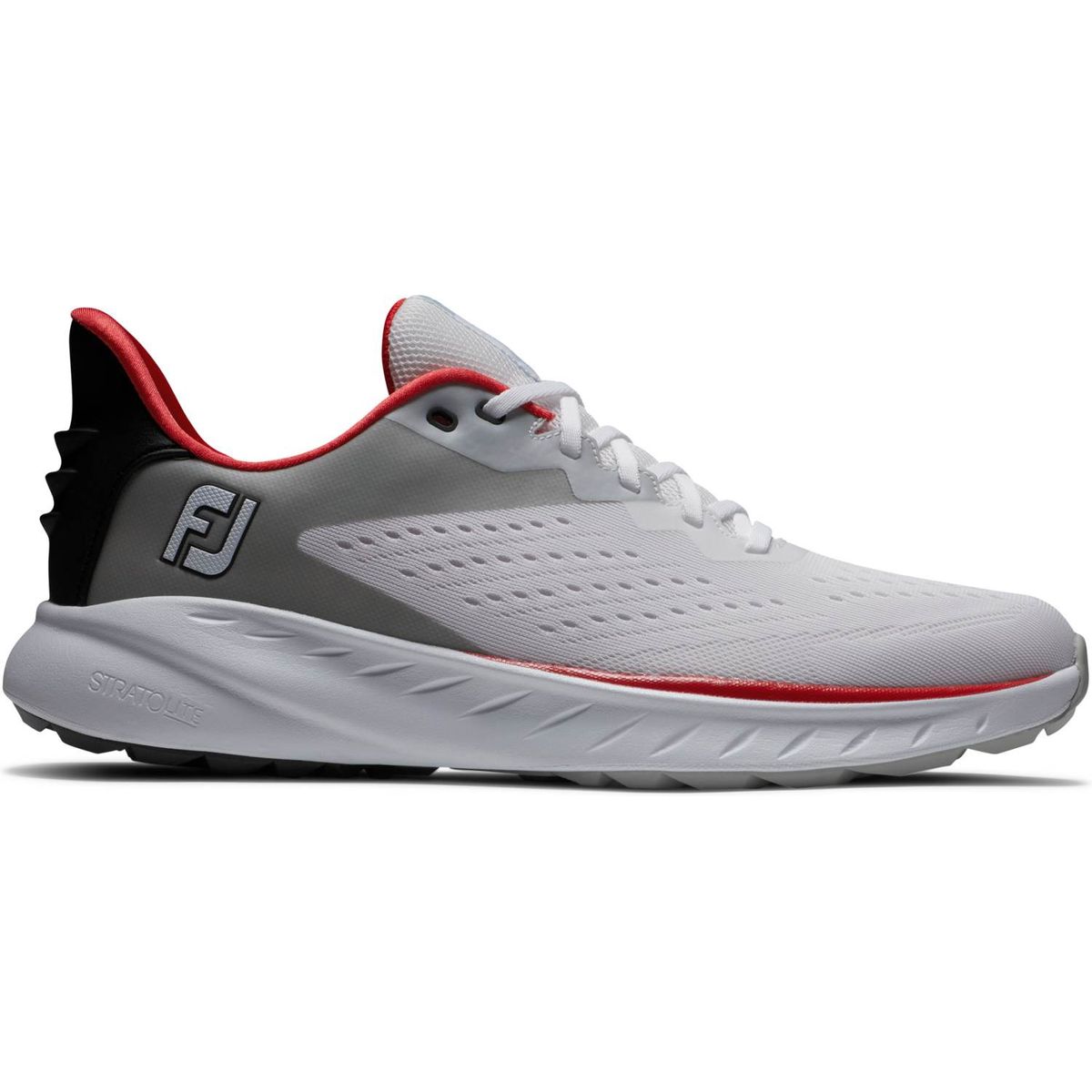 Footjoy Flex XP (2023) Vandtætte Herre Golfsko Uden Spikes - White/Black/Red - Str. 43 Normal