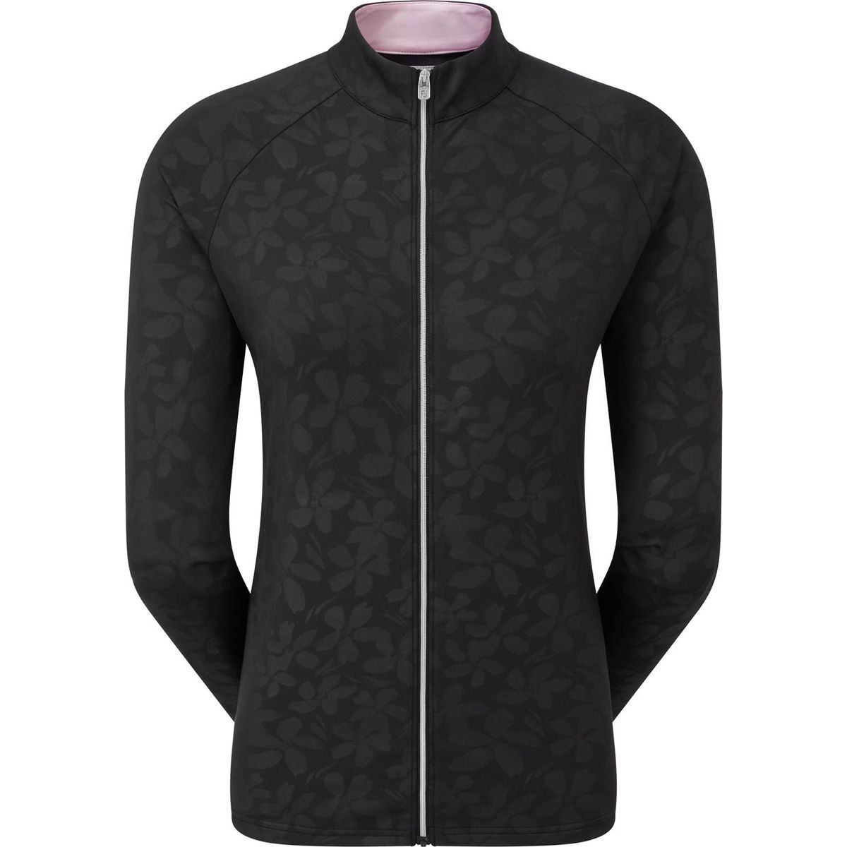 Footjoy Floral Embossed Midlayer Dame Cardigan - Black - Str. M