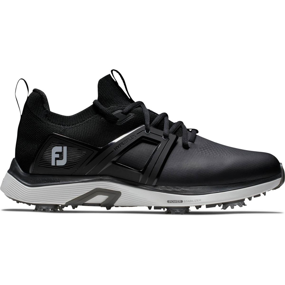 Footjoy HyperFlex (2023) Vandtætte Herre Golfsko Med Spikes - Black/White/Grey - Str. 44 1/2 Normal