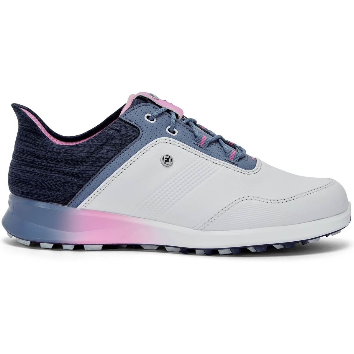 Footjoy Stratos (2023) Vandtætte Dame Golfsko Uden Spikes - White/Navy/Pink - Str. 38 1/2 Normal