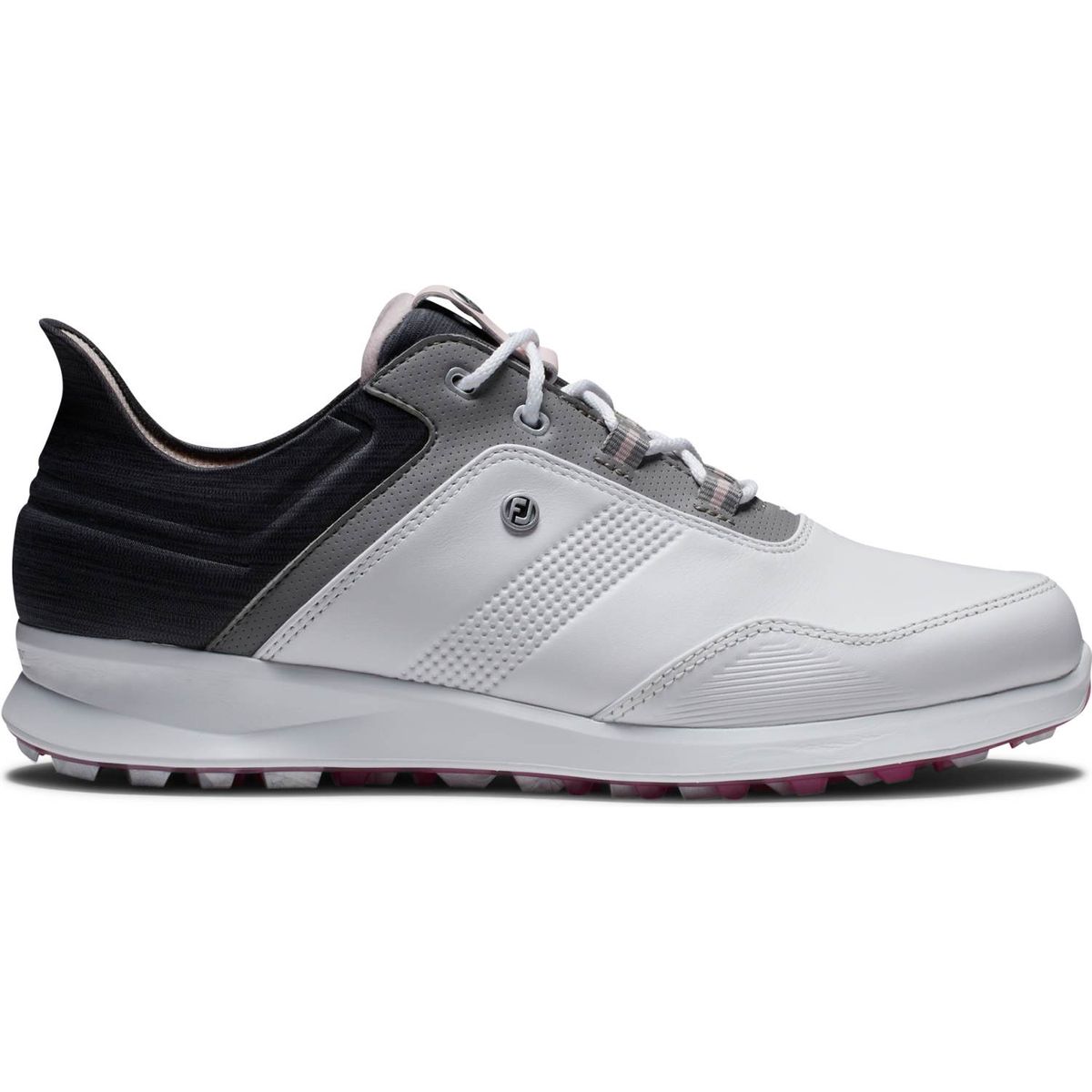 Footjoy Stratos (2023) Vandtætte Dame Golfsko Uden Spikes - Wht/Black/Pink - Str. 41 Bred