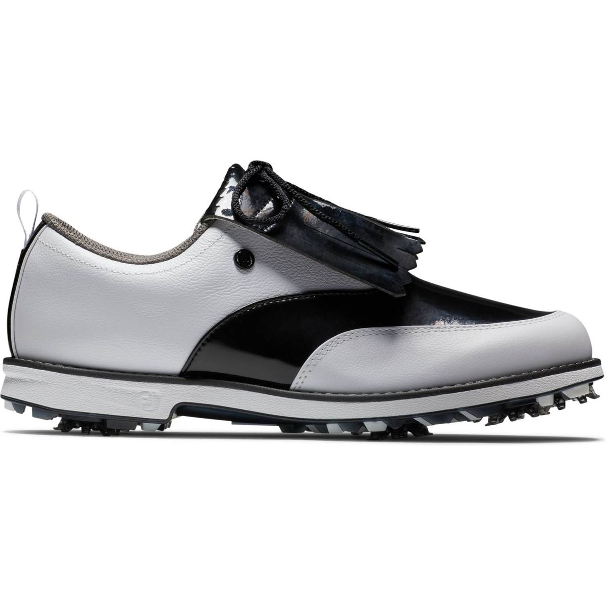 Footjoy Premiere Series (2023) Vandtætte Dame Golfsko Med Spikes - White/Black Patent/White - Str. 40 1/2 Normal