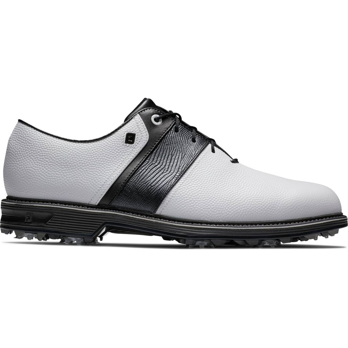 Footjoy Premiere Packard Vandtætte Herre Golfsko Med Spikes - White/Black/Black Packard - Str. 43 Normal