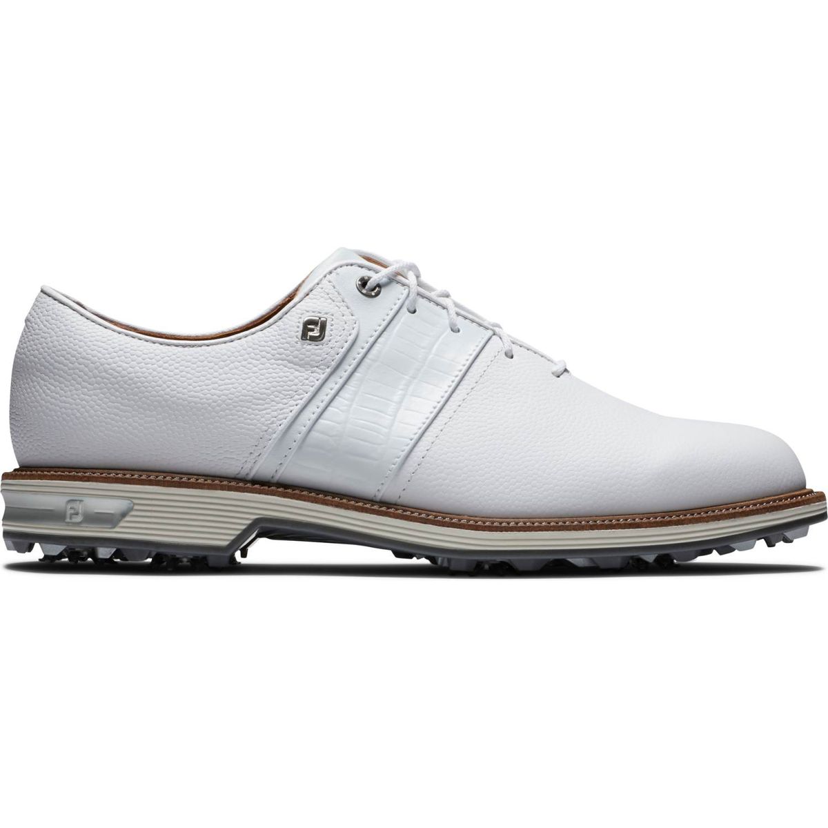 Footjoy Premiere Packard Vandtætte Herre Golfsko Med Spikes - White Packard - Str. 39 Bred