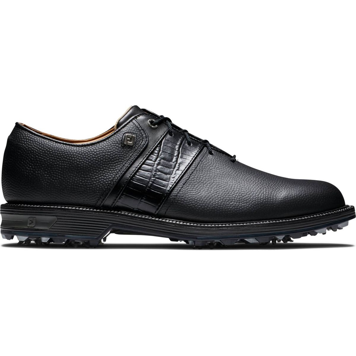 Footjoy Premiere Packard Vandtætte Herre Golfsko Med Spikes - Black - Str. 46 Bred