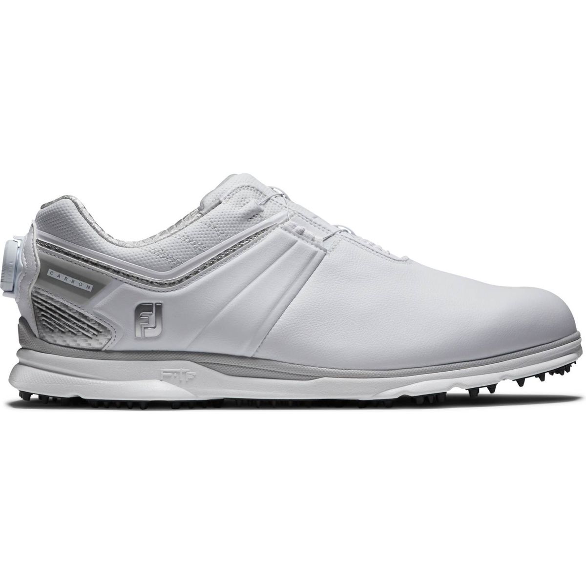 Footjoy Pro SL Carbon (2022) BOA Vandtætte Herre Golfsko Uden Spikes - White/Silver Boa - Str. 45 Normal