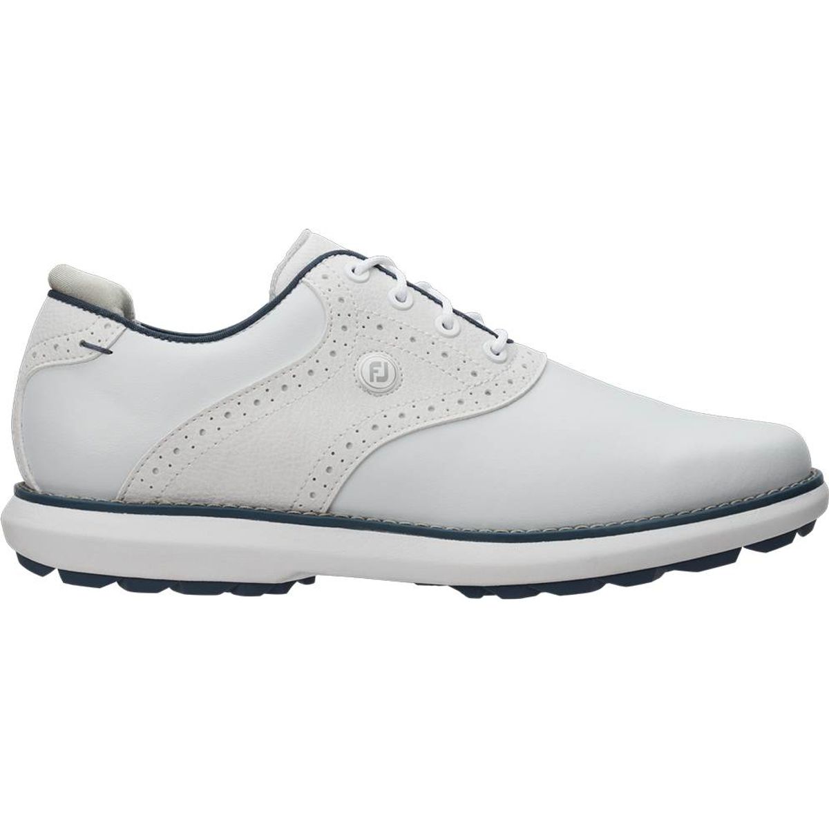 Footjoy Traditions Vandtætte Dame Golfsko Uden Spikes - White/Blue/Grey - Str. 41 Bred