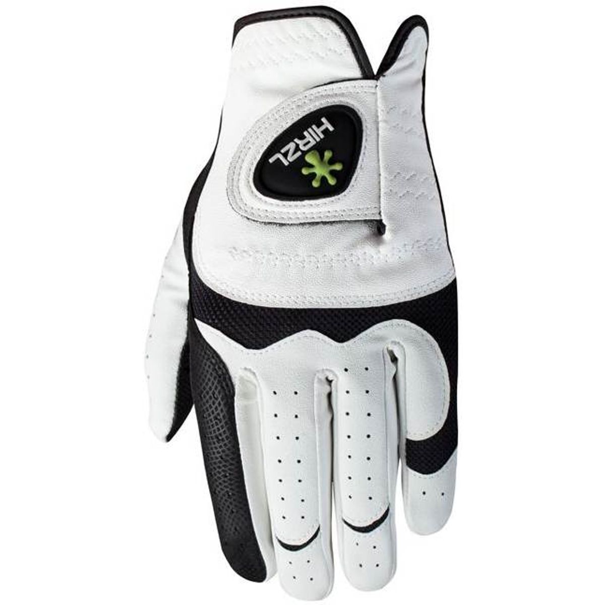 Hirzl Hybrid Plus+ Læder Herre Golfhandske - Sort/Hvid - Venstre - Str. M / L