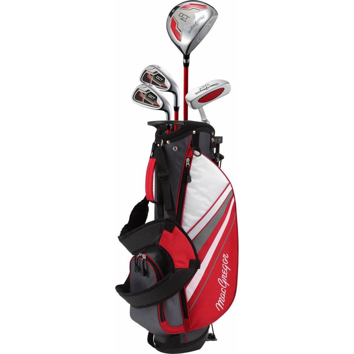 MacGregor DCT 5-8 År Junior Golfsæt - Red/White/Black - Højre - DR, HY, 7, 9, SW, Putter - MacGregor Standard Junior Grafit