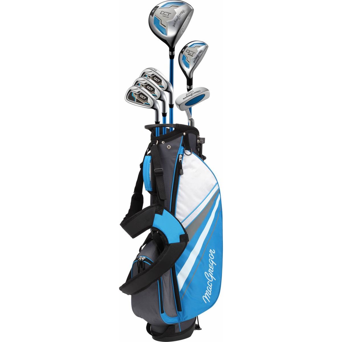 MacGregor DCT 9-12 År Junior Golfsæt - Blue/White/Black - Højre - DR, HY, 7, 9, SW, Putter - MacGregor Standard Junior Grafit