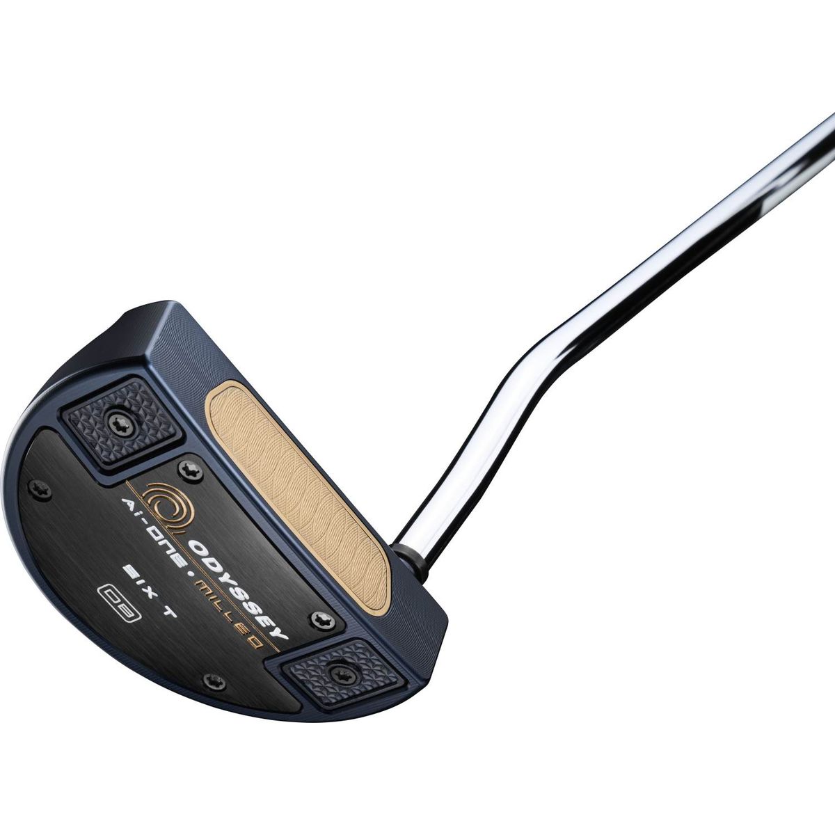 Odyssey Ai-One Milled Six T DB Double Bend Neck Putter - Blå - Højre - Str. 33" - Odyssey Ai-ONE Milled (2023) Midsize Hvid/Blå