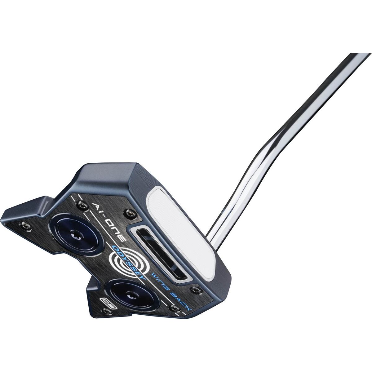 Odyssey Ai-One Wing Back DB Double Bend Neck Putter - Blå - Højre - Str. 34" - Odyssey Ai-ONE (2023) Midsize Hvid/Blå