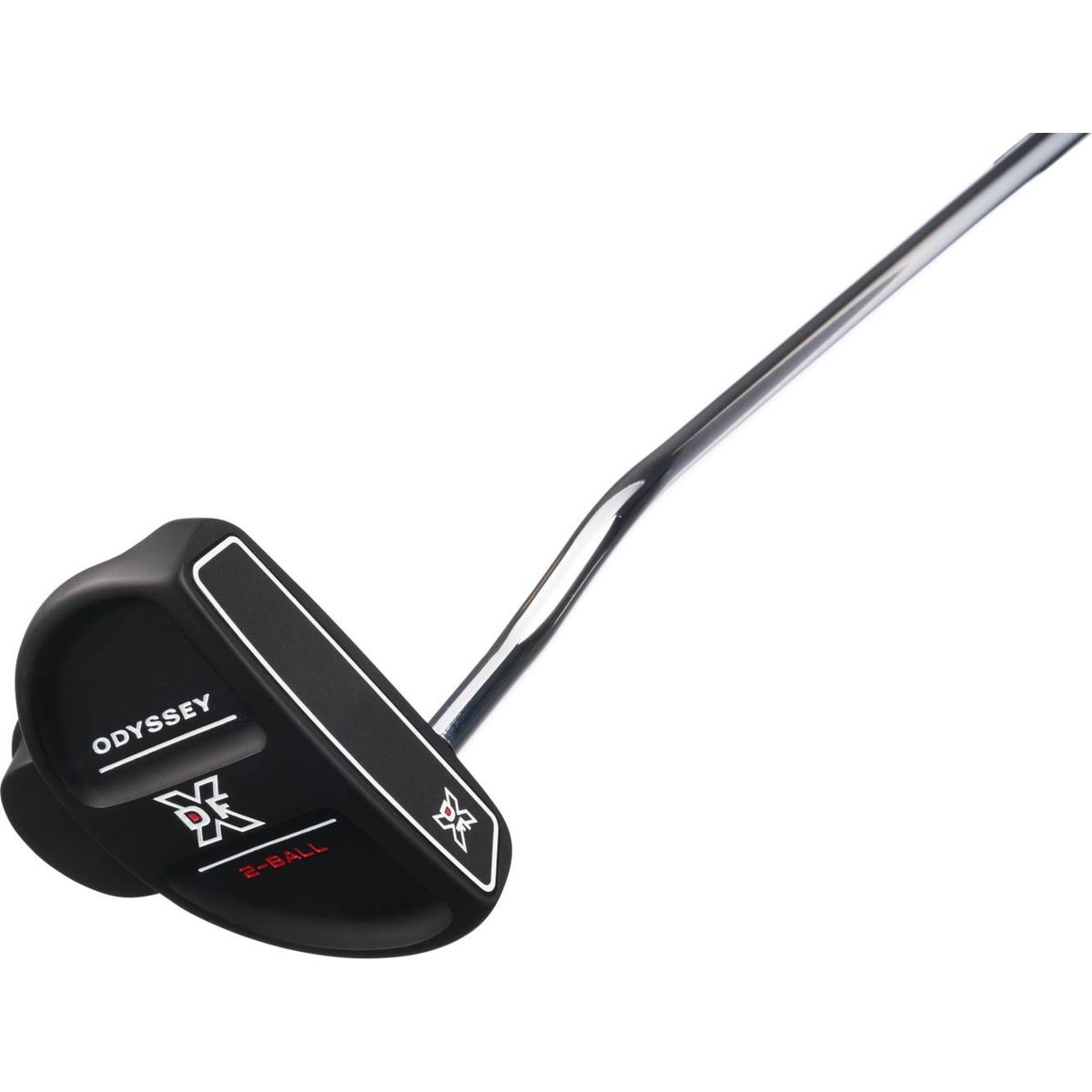 Odyssey DFX 2-Ball Double Bend Neck Putter - Sort - Venstre - Str. 34" - Odyssey Oversize (2022) Oversize Sort/Rød