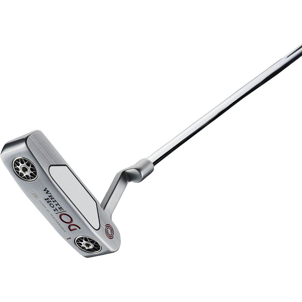 Odyssey White Hot OG One CH Plumber Neck Putter - Chrome - Højre - Str. 34" - Odyssey Pistol (2022) Standard Grå/Hvid/Rød