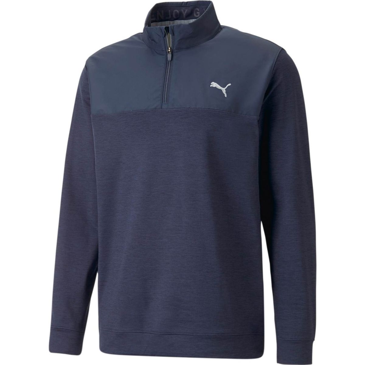 Puma Cloudspun Colorblock 1/4 Zip Herre Pullover - Navy Blazer/Navy Blazer Heather - Str. M