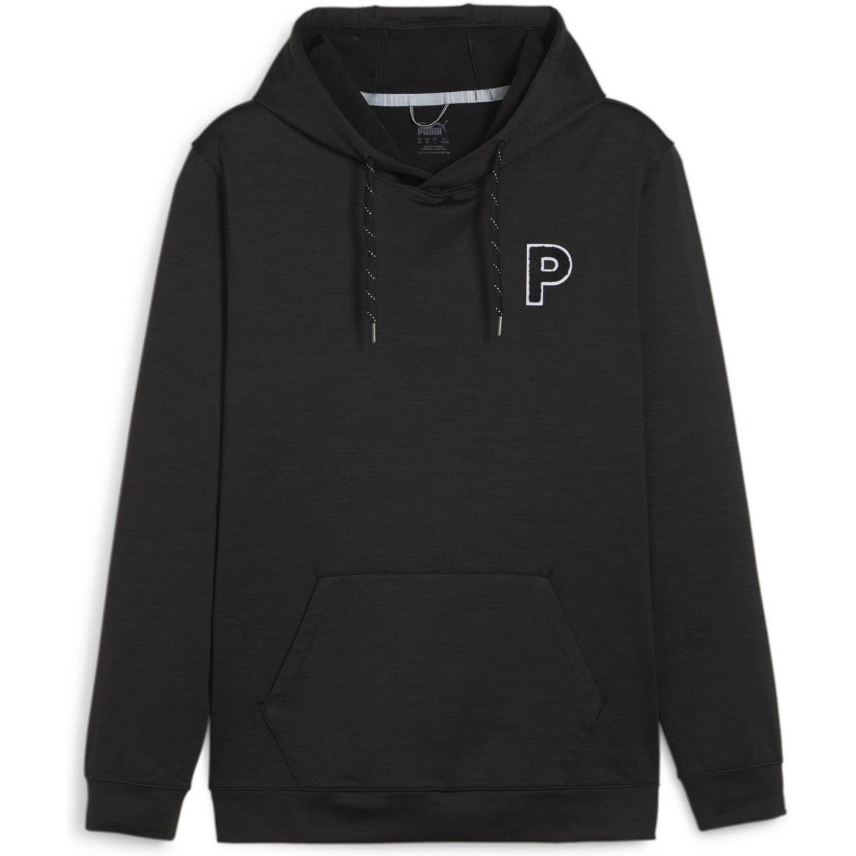 Puma Cloudspun Patch Hoodie (2024) Herre Pullover - Puma Black Heather - Str. L