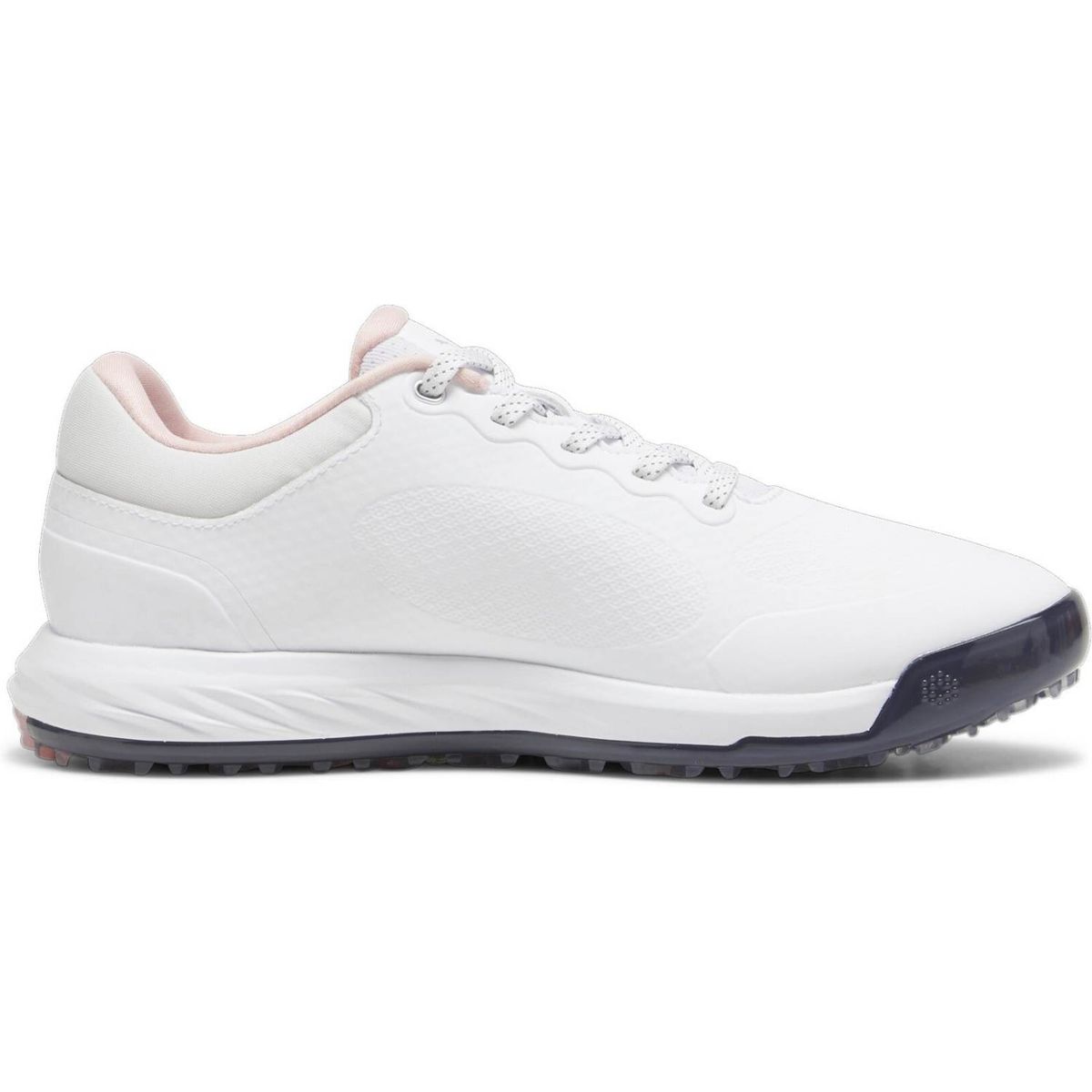 Puma Alphacat Nitro Vandtætte Dame Golfsko Uden Spikes - Puma White/Deep Navy/Peach Smoothie - Str. 39 Normal