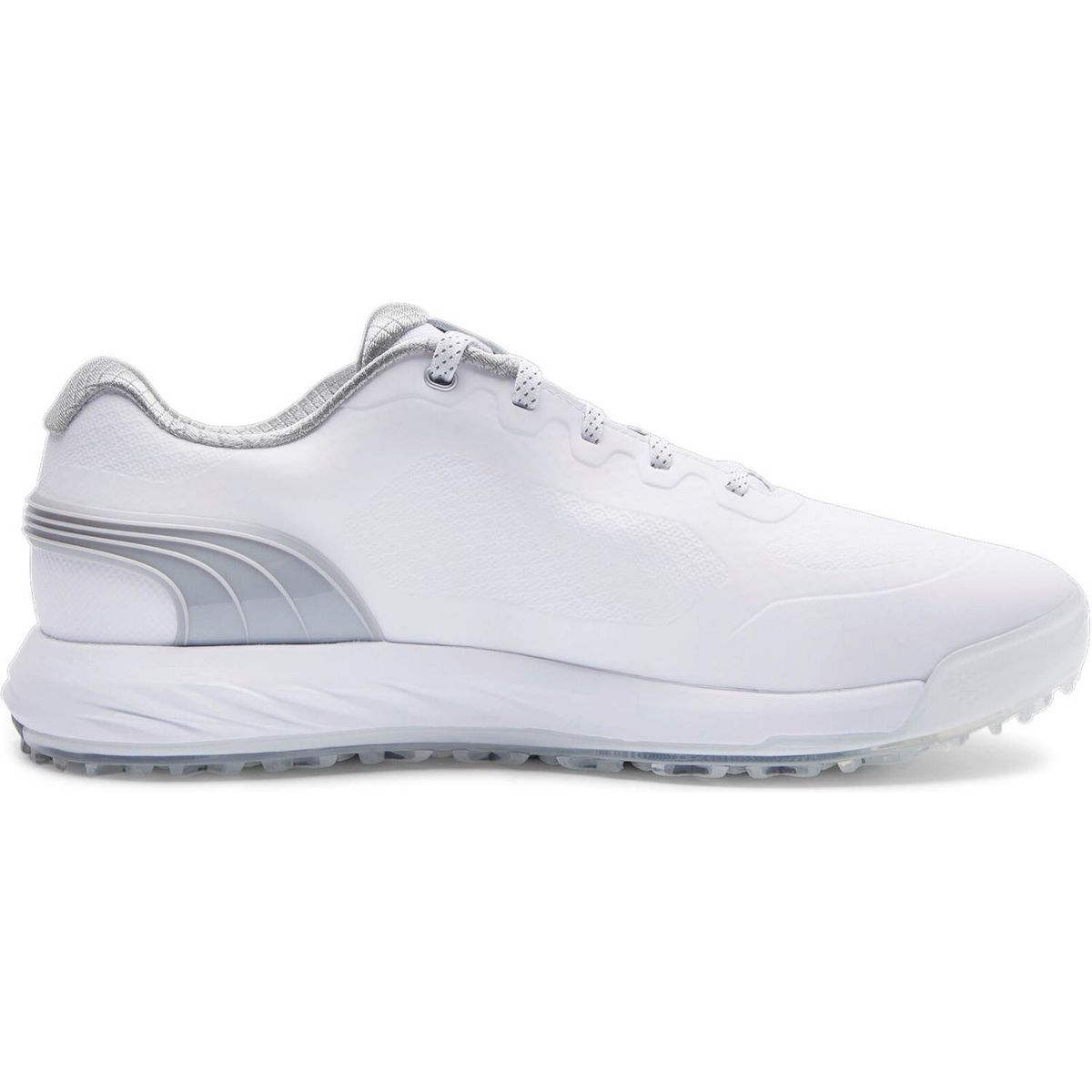 Puma Alphacat Nitro Vandtætte Herre Golfsko Uden Spikes - Puma White/Flat Light Gray/Puma Silver - Str. 49 1/2 Normal