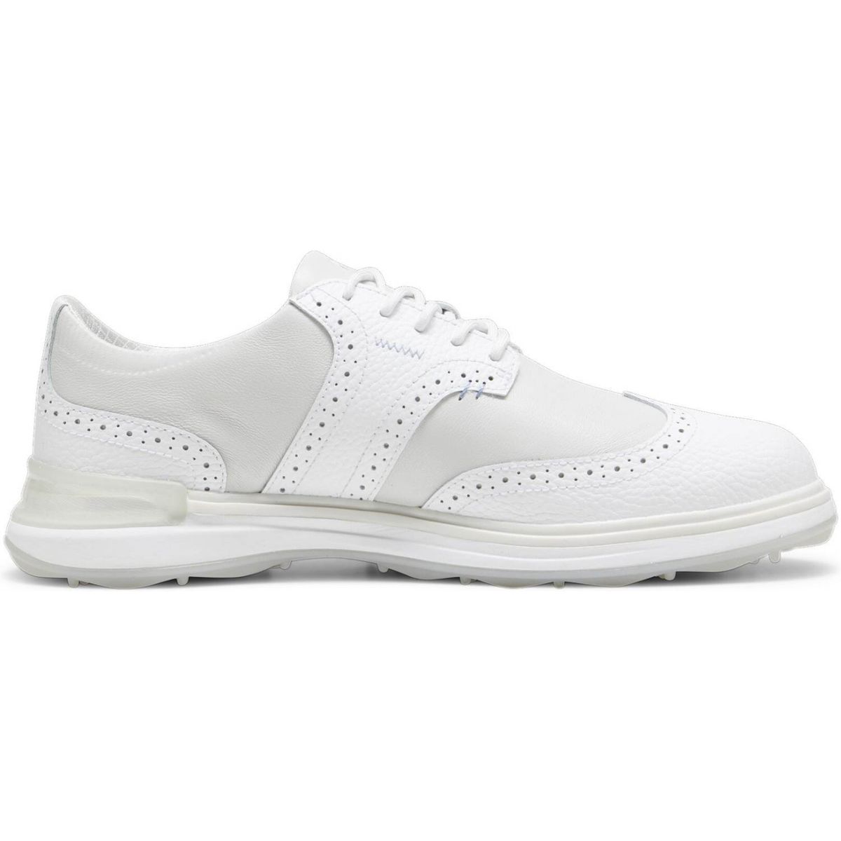 Puma Avant Wingtip Vandtætte Herre Golfsko Uden Spikes - Puma White/Feather Gray - Str. 47 Normal