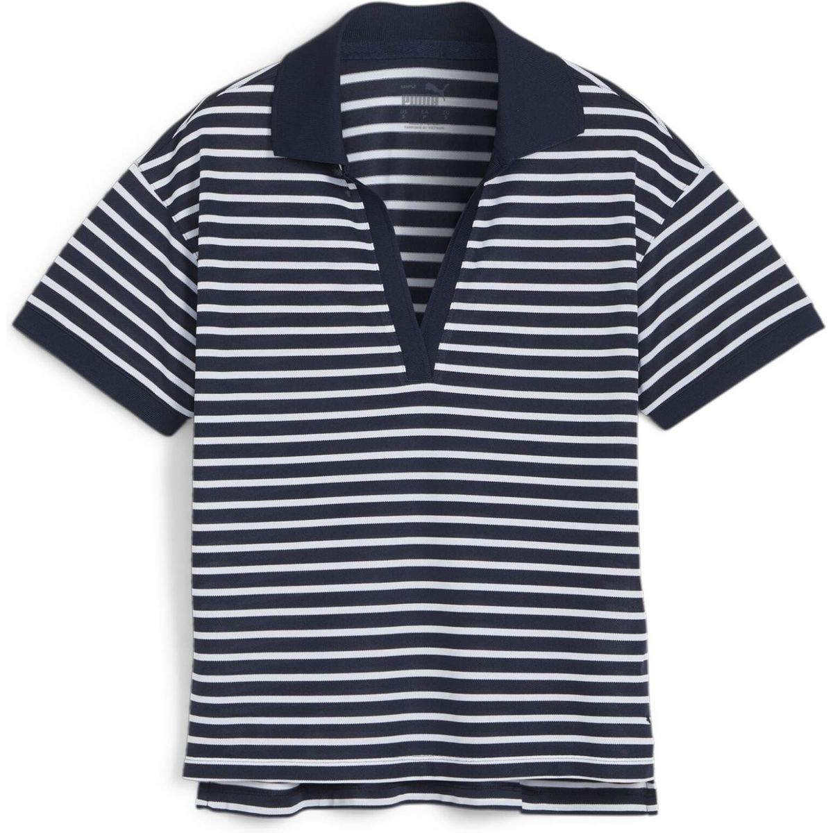 Puma Everyday Stripe Pique (2024) Dame Poloshirt - Deep Navy/White Glow - Str. XXL