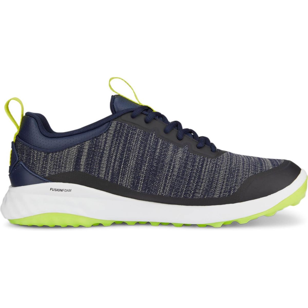 Puma Fusion Pro Vandtætte Herre Golfsko Uden Spikes - Puma Navy/Puma Silver/Lime Smash - Str. 40 1/2 Normal