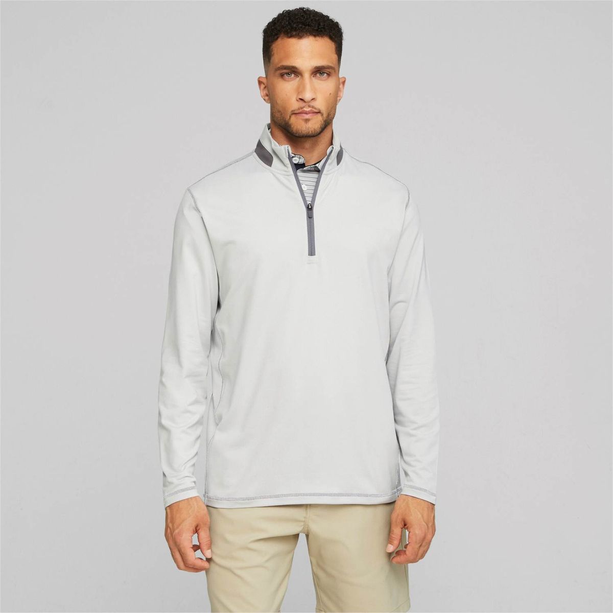 Puma Lightweight 1/4 Zip Herre Pullover - Ash Gray/Slate Sky - Str. XXXXXL