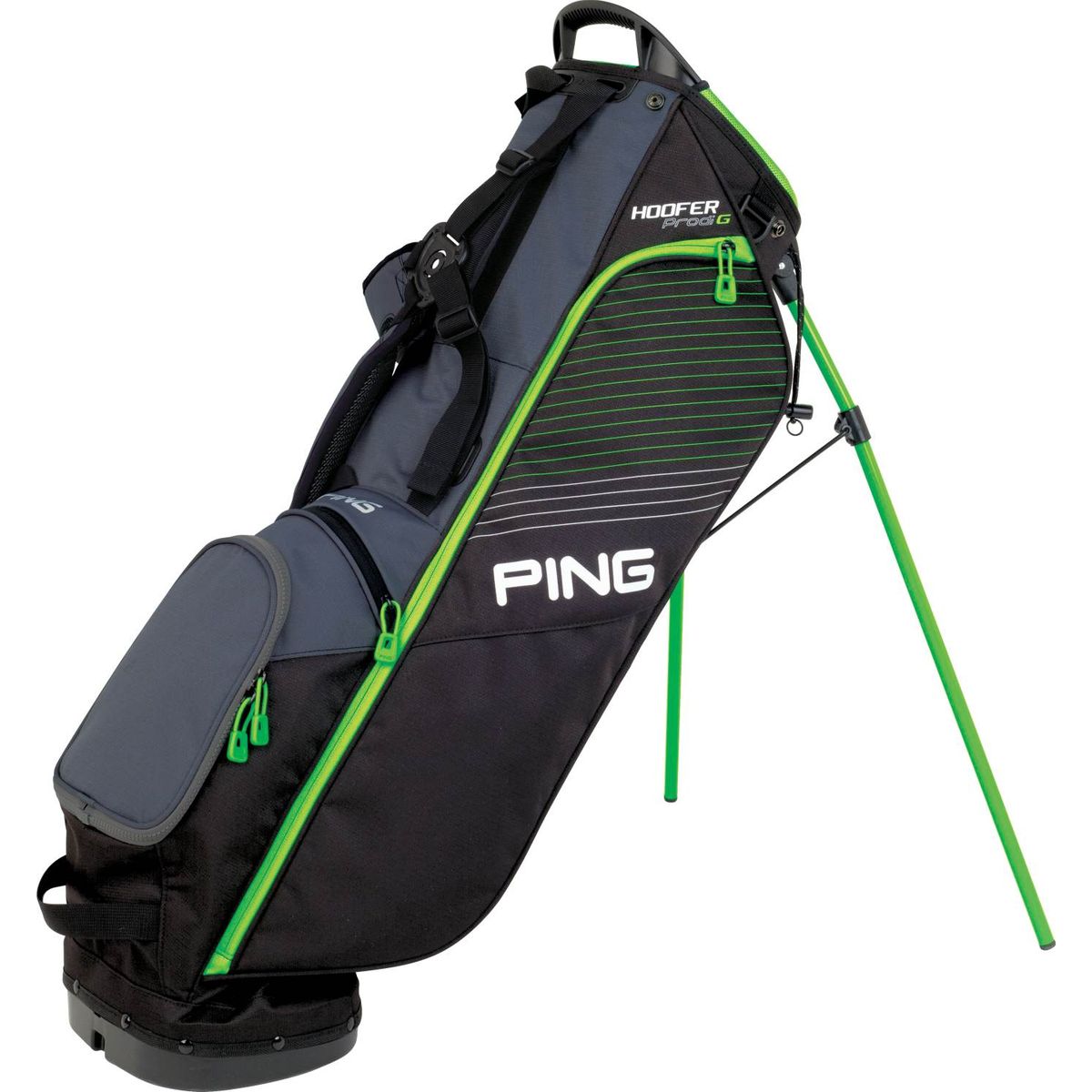 Ping Prodi G Junior Bærebag - Charcoal/Black/Electric Green